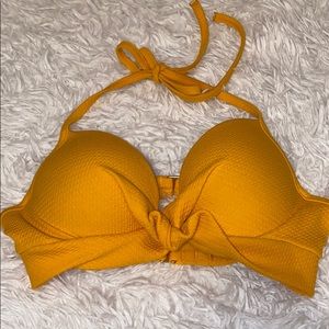 Yellow bathing suit top w/ tie in front